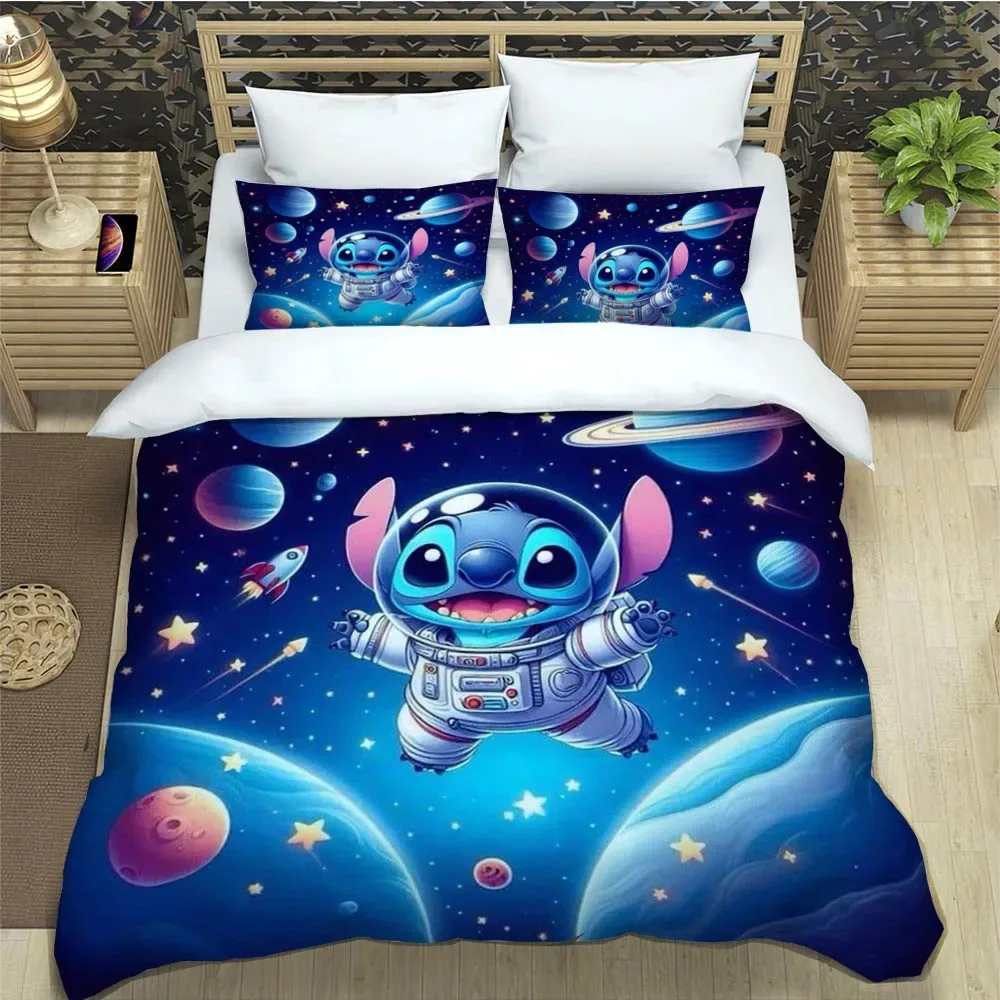 

Stitch print bedding set beautiful duvet cover Disney cartoon duvet cover pillowcase, boy and girl bedroom decoration