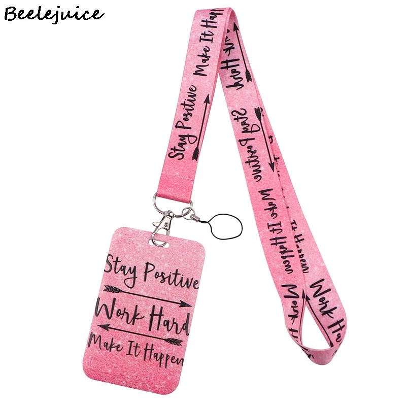 Gradient colored quotes Neck Strap Lanyard for keys lanyard card ID Holder Jewelry Decorations Key Chain for Accessories Gifts