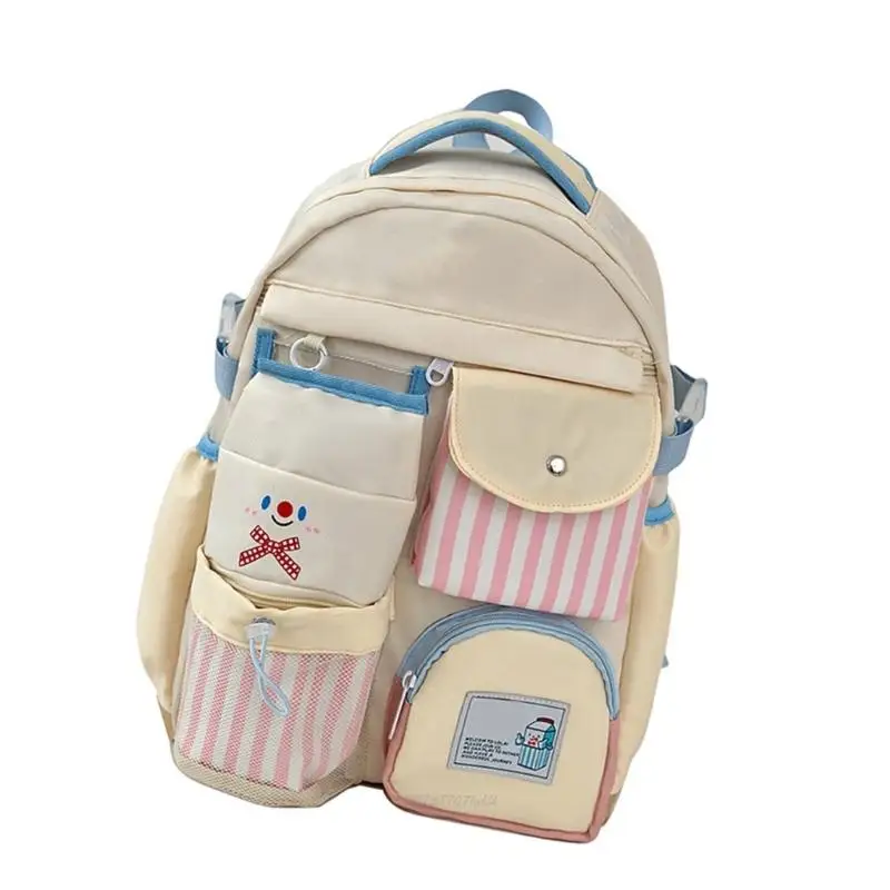 حقيبة سفر X5XA للمراهقين، حقيبة ظهر مدرسية جمالية، أنماط يابانية، حقائب نهارية غير رسمية، حقيبة ظهر بألوان متباينة #5
