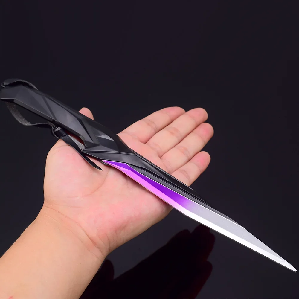 30CM Valorant Game Periphery Singularity Knife Full Metal Craft Weapon Ornaments Outdoor Train Karambit Cosplay Model Boy Toy