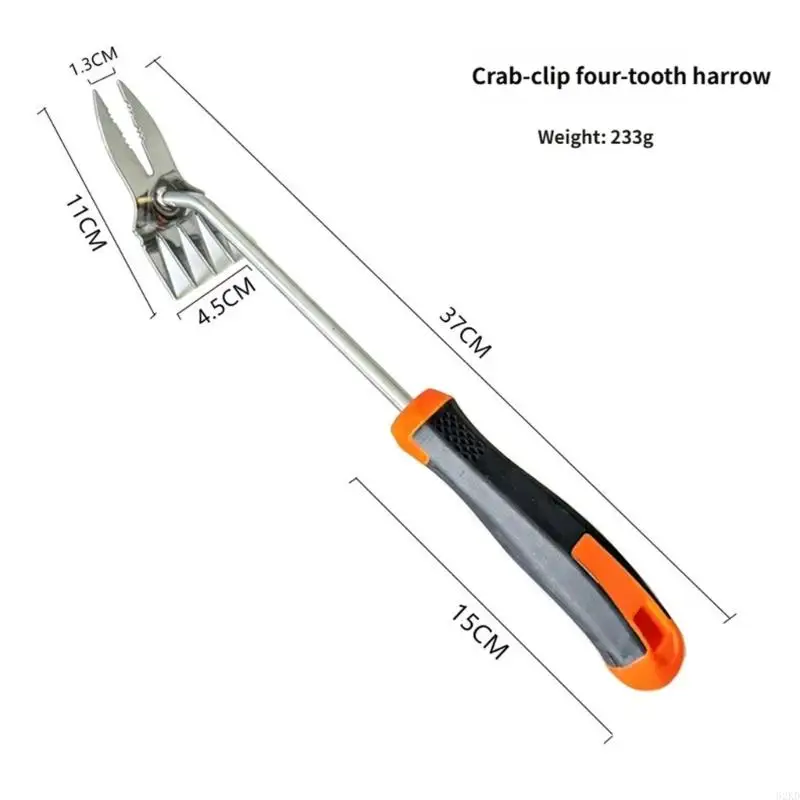 62KD Stainless Steel Double Head Weeders With 4 Teeth And 2 Teeth Ends Garden Grass Puller For Efficient Garden Grass Removal