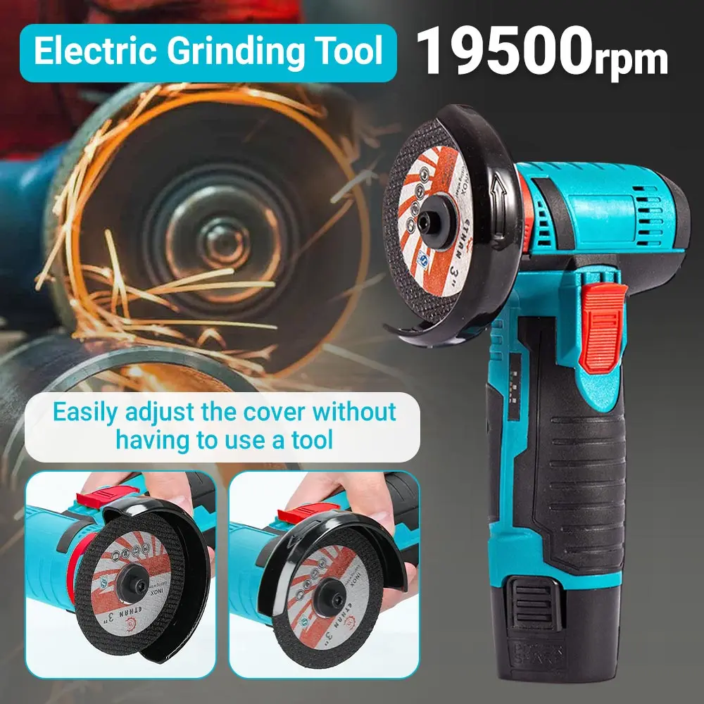 

Mini Angle Grinder Brushless Cutter 12V Cordless Small Polishing Machine Cutting Portable Polisher Saw Blade Home DIY Power Tool