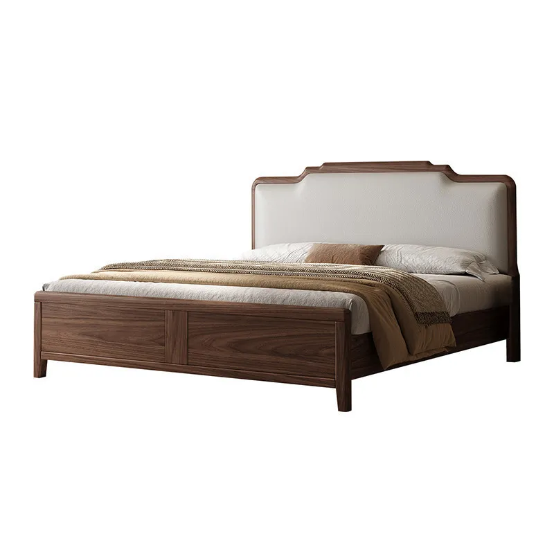 Solid wood bed: master double bed, queen bed, soft bed, storage storage wooden bed