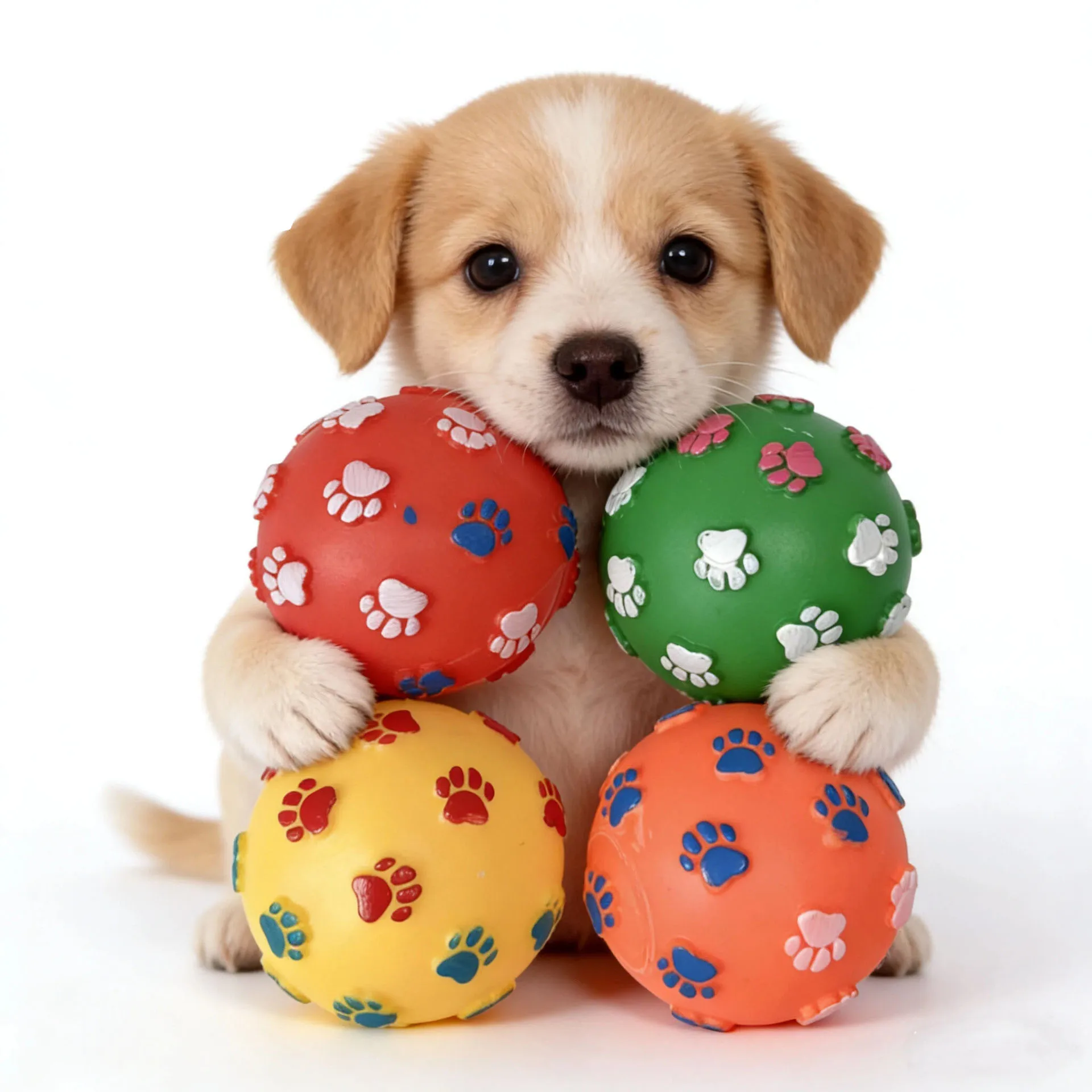 Jouet pour chien en forme de patte couineuse, balle à mâcher souple pour le nettoyage des dents, jouet interactif pour chiot, divertissement quotidien