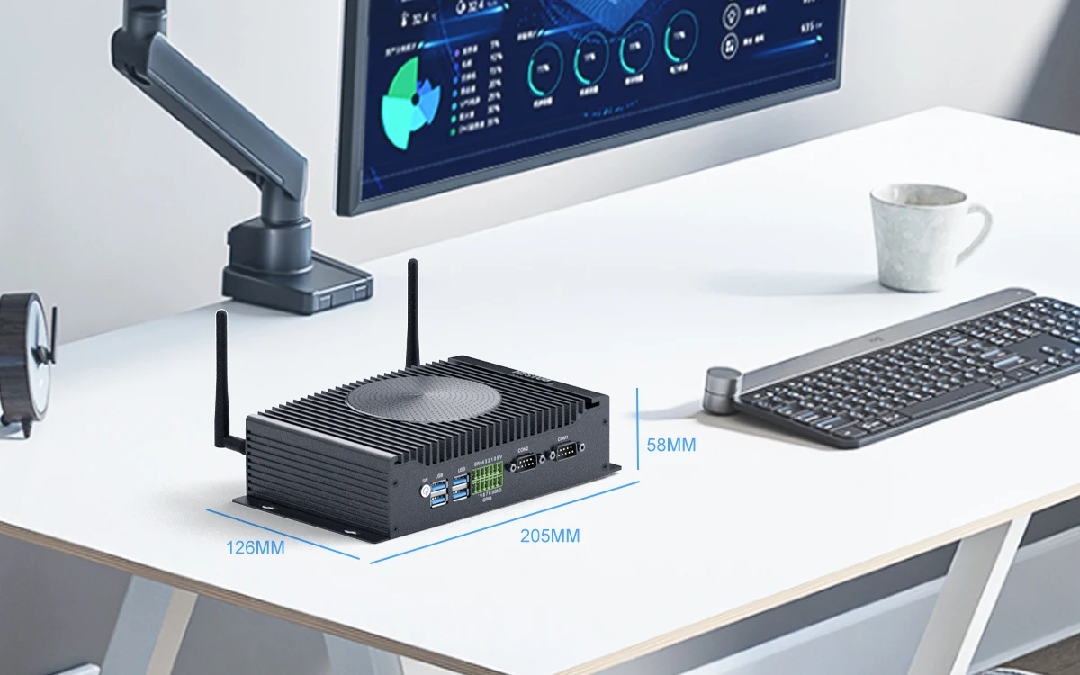 HYSOTU Intel core i7-10510u Industrial Fan cooling Mini PC H6 GPIO RJ45 LAN RS232 COM HD DP DDR4 SSD/HDD Win10/11 Linux