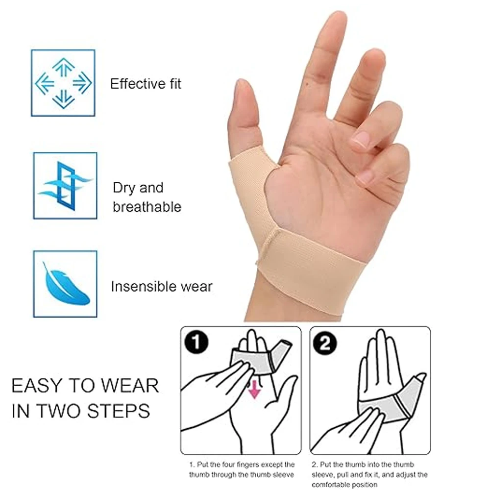 1 Stück Daumen-Kompressionshülse – weiche elastische Stützorthese für Arthritis – atmungsaktiver Daumenstabilisator für Sport, Arbeit und den täglichen Gebrauch