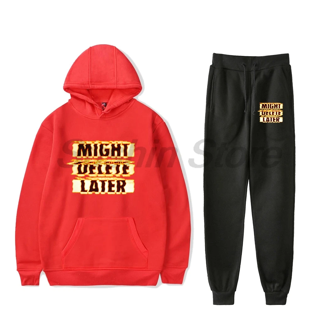 J Cole Might Delete Later Album 2024 Pullover Hoodie Jogger Pants Two Piece Set Sweatshirts+Sweatpants Women Men's Set