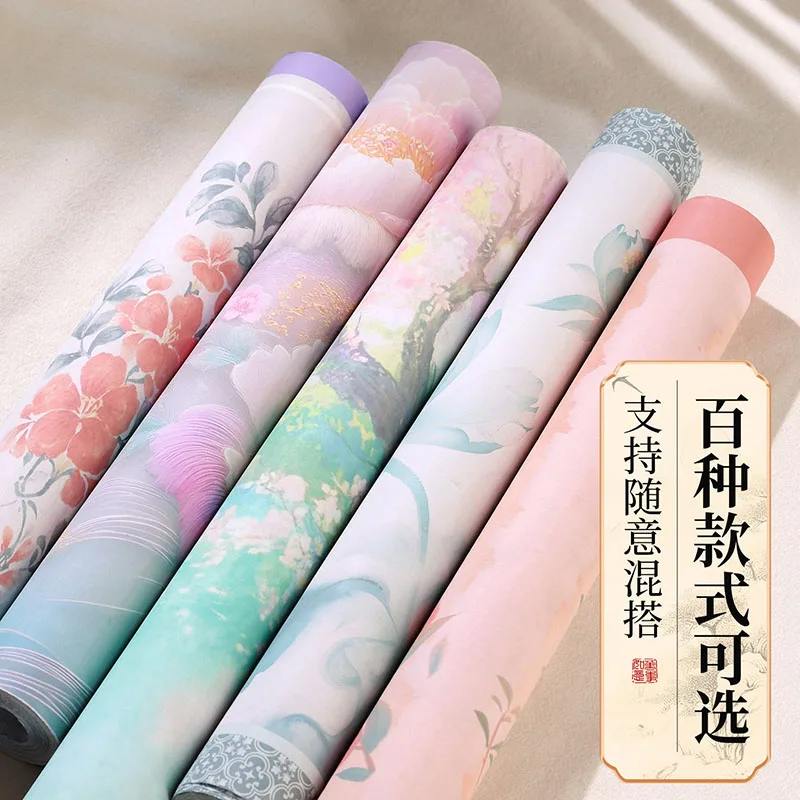 34cm-x-10m-中国書道用紙巻物、伝統的な油絵用半熟宣紙ロール（書写・描画用）-﻿