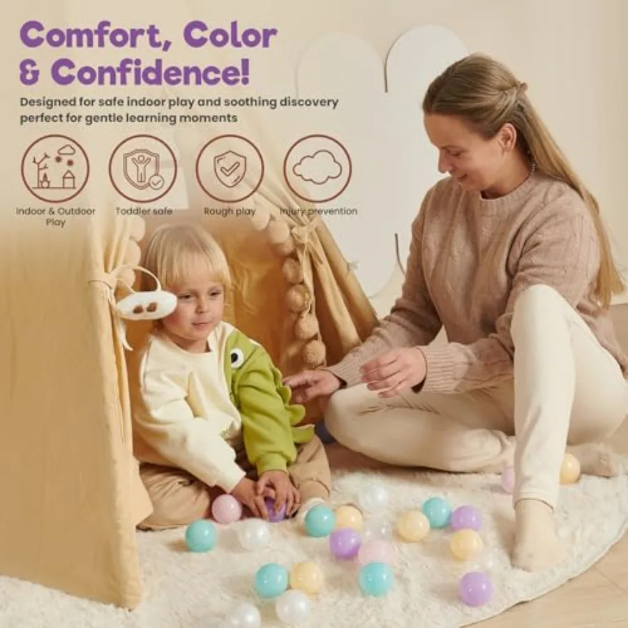 Ball Pit Balls 100 bolas de color perla 5,5 cm bolas de plástico suaves sin BPA para parque infantil de bebé y casa de rebote a prueba de golpes y
