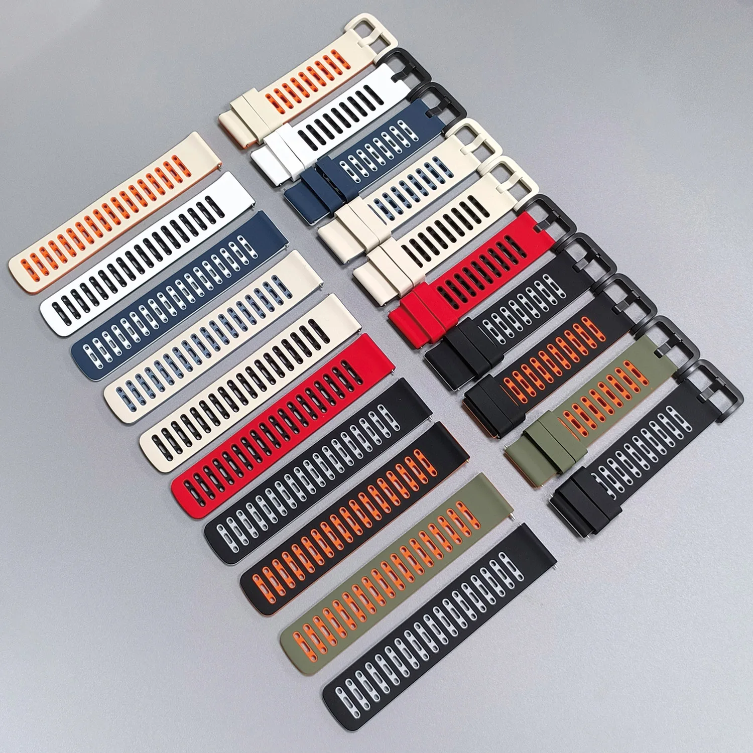 샤오미 워치 2 프로/컬러 2용 스포츠 실리콘 22mm 스트랩, 미 워치 S4 S3 S2 S1 액티브/프로용 소프트 밴드, 투톤 팔찌