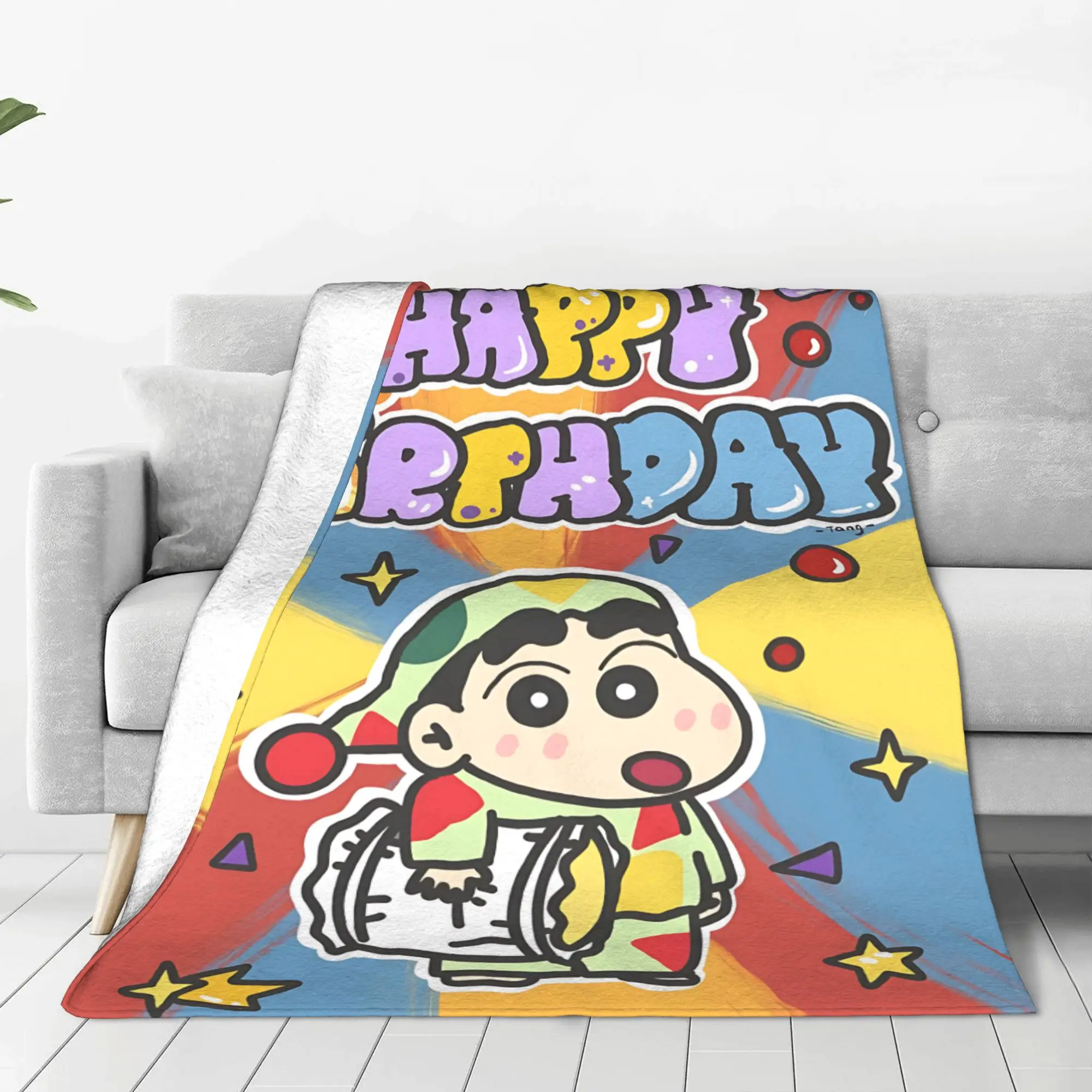 1PC home Cutecore Crayon S Shin chan  Blanket Super Cosy Plush Home Living Room Sofa halloween