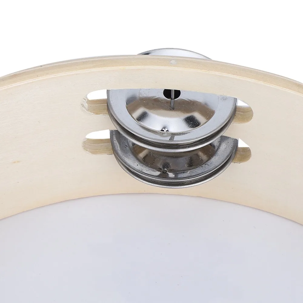 8/10 inch optional size Tambourine Double row jingle design Handheld portable style Percussion Instrument