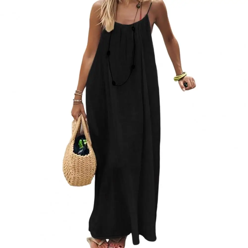 Damesjurk Damesjurk zonder rug, zomerjurk, boho-strandjurk, maxi-zonnejurk, spaghettibandjes, vakantie, lange jurk met strik aan de achterkant