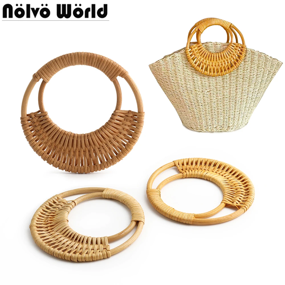 

2/10/20 шт. 16,5 см, 18,5 см, ручки для сумок из соломы ручной работы, ремешки для сумок, аксессуары для рукоделия, ретро-ручки из бамбука и ротанга