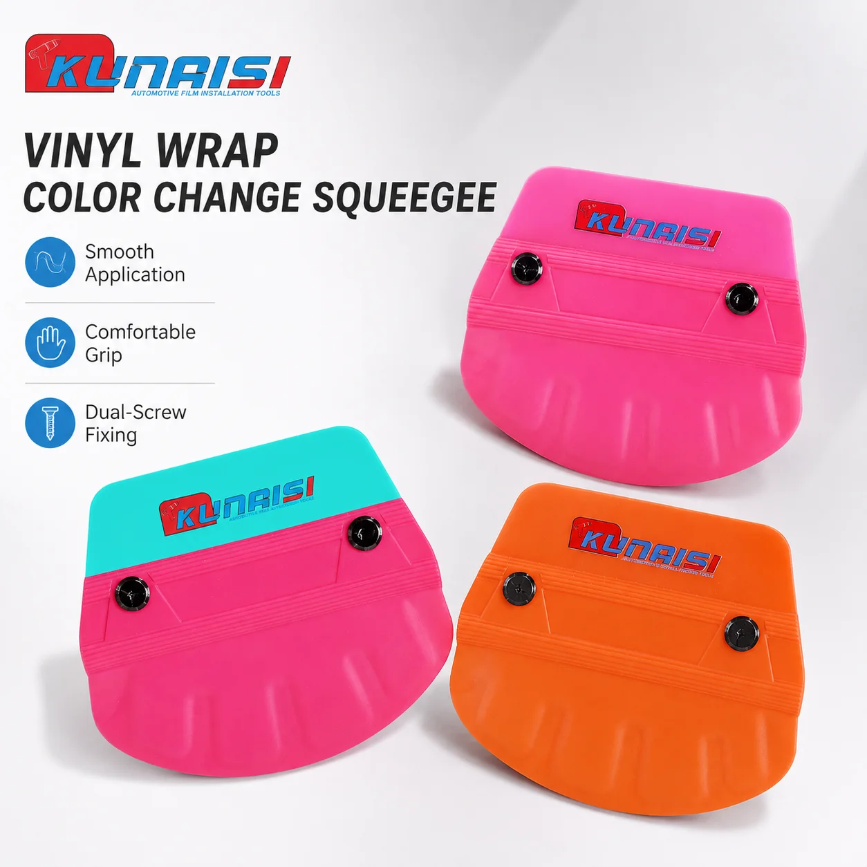 KUNAISI Professional TPU Rubber Squeegee Window Tint Tool for Car Vinyl Wrap PPF Paint Protection Film Installation