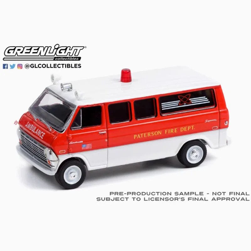 GreenLight 1:64 Scale 1970 Ford Econoline‘s Fire Fighting Truck Alloy Car Model Classics Adult Souvenir Gift Static Display