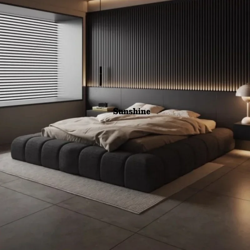 

Frame High End Bed Aesthetics Tatami Minimalist Wedding Confortable Bed Master Bedroom Fashionable Design Muebles Furniture