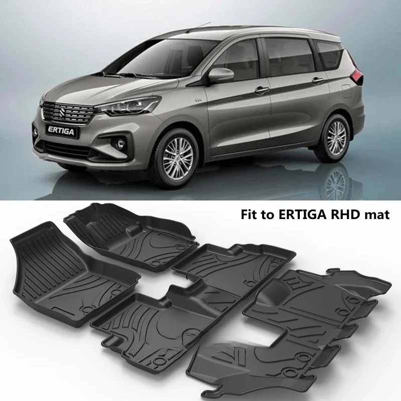 For SUZUKI ERTIGA 2018-2024 Car Floor Mat Special Waterproof 3D TPE Rubber Car Floor Mats Liner