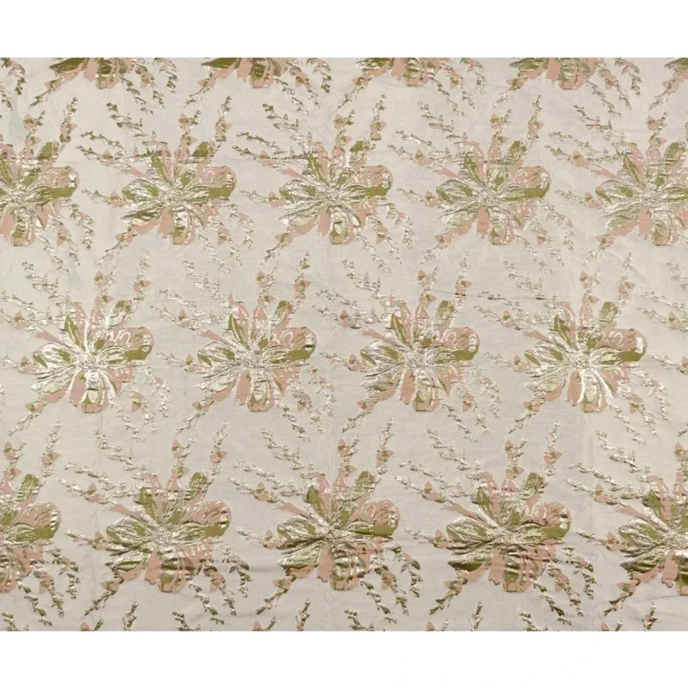 

Metal Wire Jacquard Brocade Fabric for Sewing Windbreaker Set Dress Designer Fashion Clothing Fabrics Polyester Material