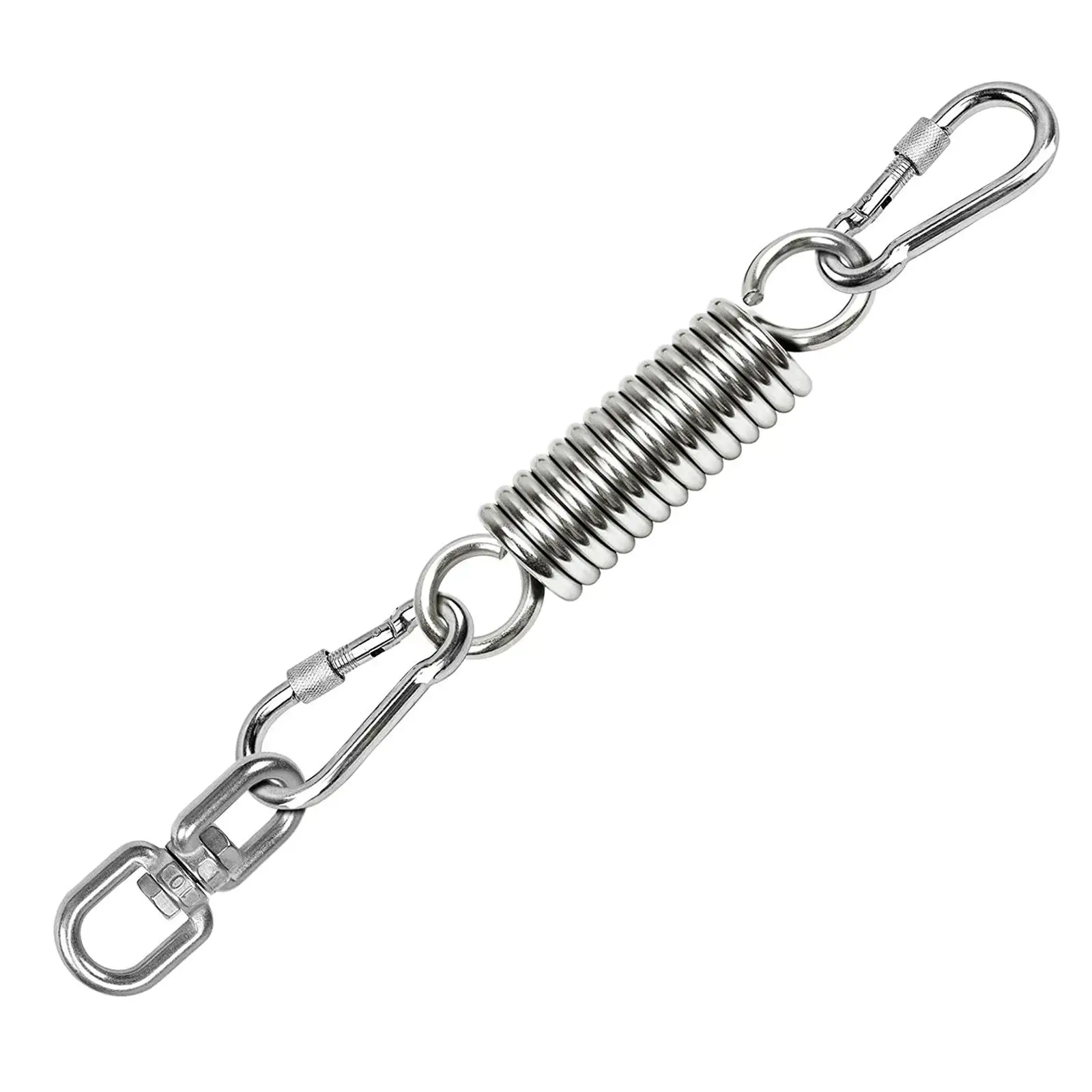 Swing with Two Carabiner Hooks, Spring, Load Capacity up to 250 kg for Hammock Hanging Lounger Chairs Yoga Porch Seat