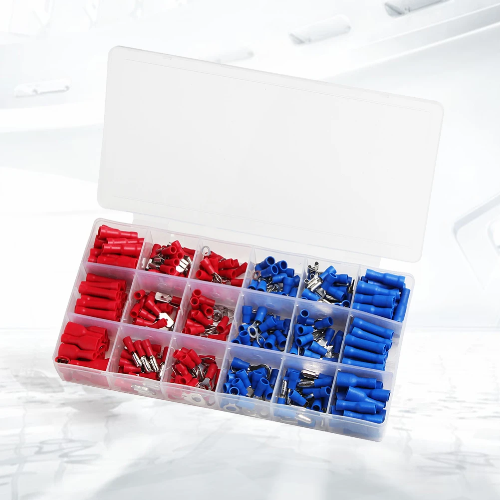 

360pcs Crimp Terminal Connector Kit Electrical Insulated Cable Lugs Butt Ring Spade Disconnect Household Vehicle Repair