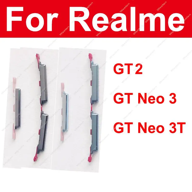 Power Volume Button For Realme GT NEO 3 Neo 3T GT 2 GT2 Power Volume Keys Small Buttons Flex Cable Parts