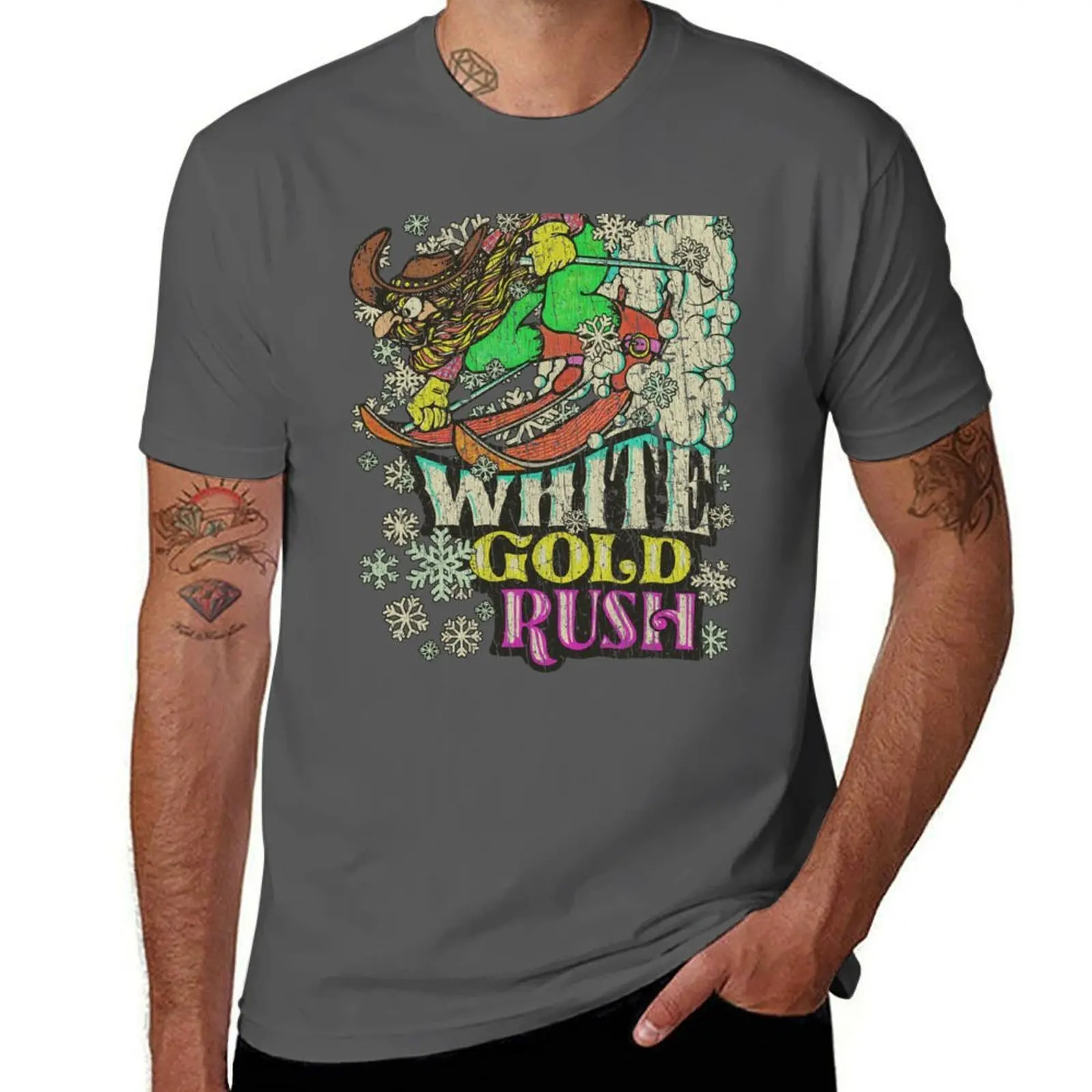 

Футболка White Gold Rush 1982, мужская футболка, мужские футболки, футболка с рисунком