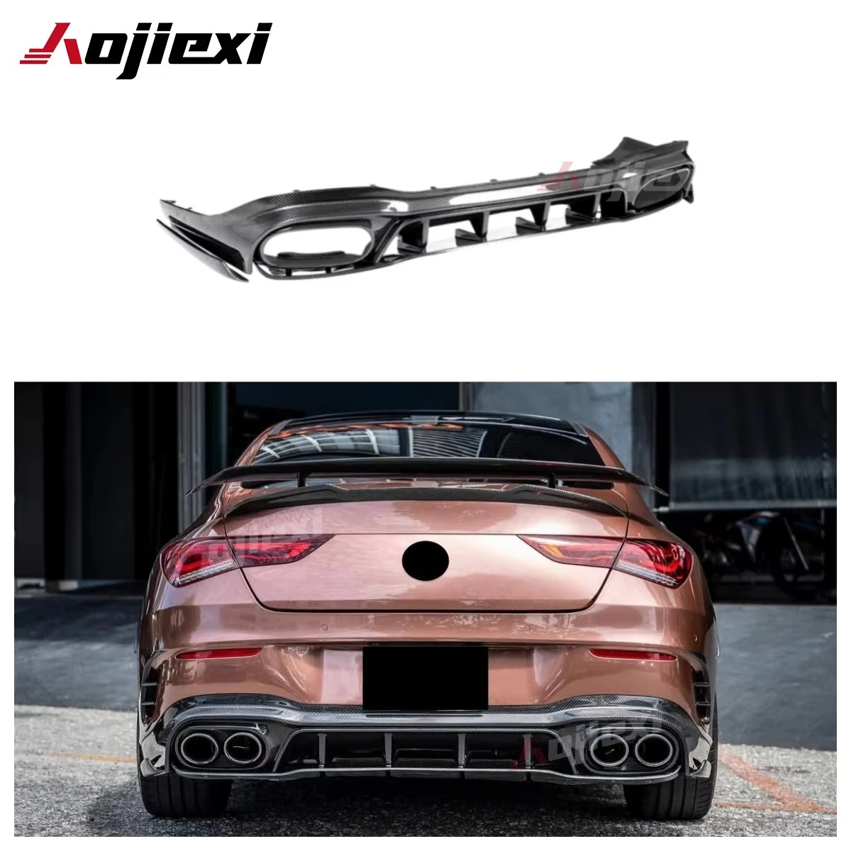 High Quality PAK Style Rear Bumper Diffuser Lip for Mercedes Benz CLA Class W118 AMG CLA45 CLA35 2020+ Rear Diffuser Splitter