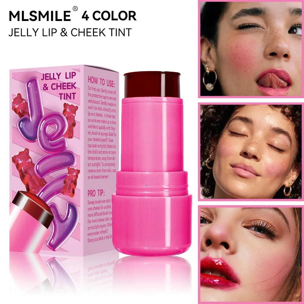 MLSMILE Milk Jelly Blush Lip Gloss Face Blusher Moisturising Shading Lipstick Cheek Tint Lasting Lipgloss Original Makeup Blush