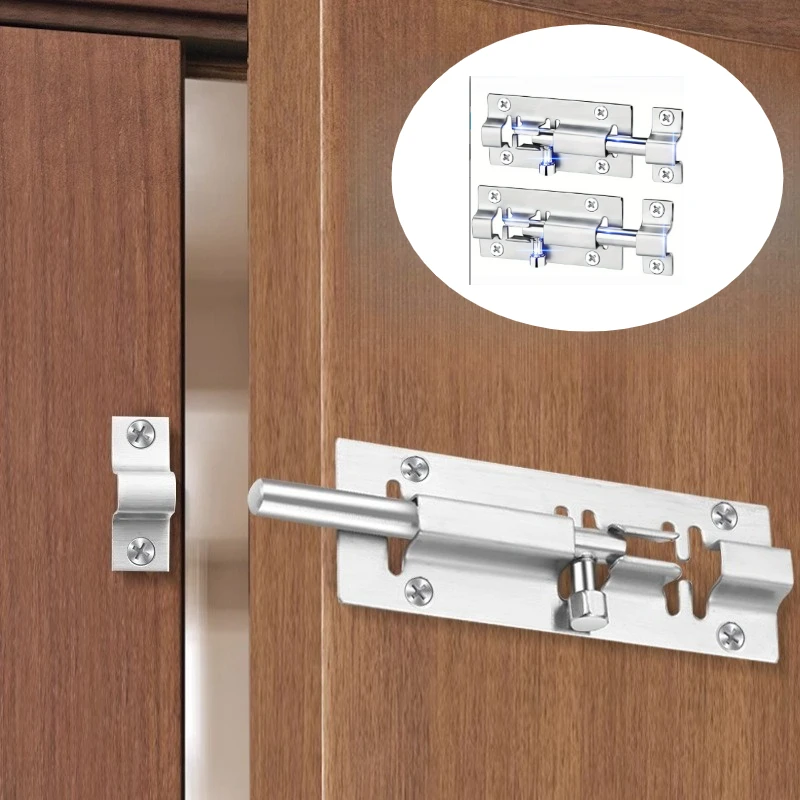 

2pcs Stainless Steel Bolt Latch Lock Sliding Door Lock Gate Safety Door Latch Anti-Theft Buckle Hasp Door Window Hardware
