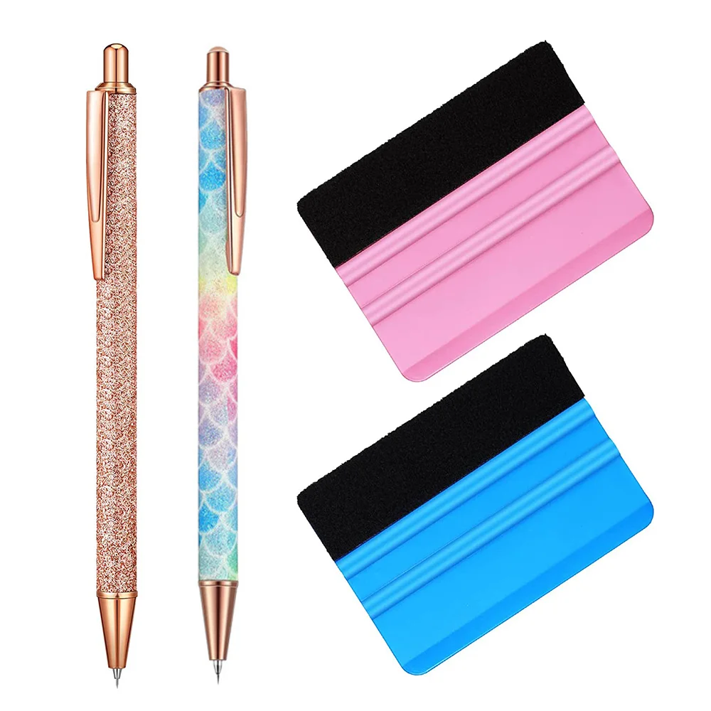 Glitter Air Release Weeding Tool Pin Pen Vinyl Installation Anti-Slip Retractable Vinyl Weeding Pen Air Bubble Remover DIY Craft