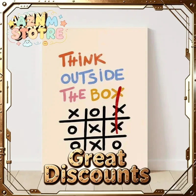 Vibrant For THINK Outside The Box Wall Art Prints Canvas Painting Poster Picture For Living Bedroom Play Room Home Decor