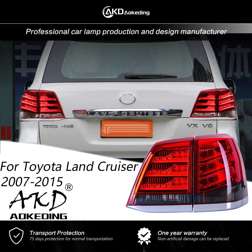 AKD For Toyota Land Cruiser LC200 2007-2015 Tail Lamp LED Fog Lights Day Running Light DRL Tuning Dynamic Signal Accessories