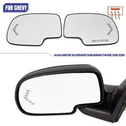 Side Heated Wing Mirror Glass Wide Angle Rearview Mirror For Chevy Chevrolet Avalanche Silverado Suburban Tahoe 1500 3500