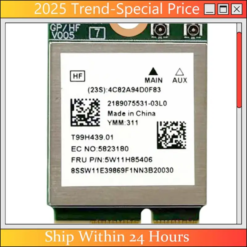 (Latest) MT7927 Wifi7 Card+10DB Antenna 2.4G/5G/6G Tri-Band 9220M MT7927 Wireless Wifi Card BT5.4 Gigabit Wireless Network Card
