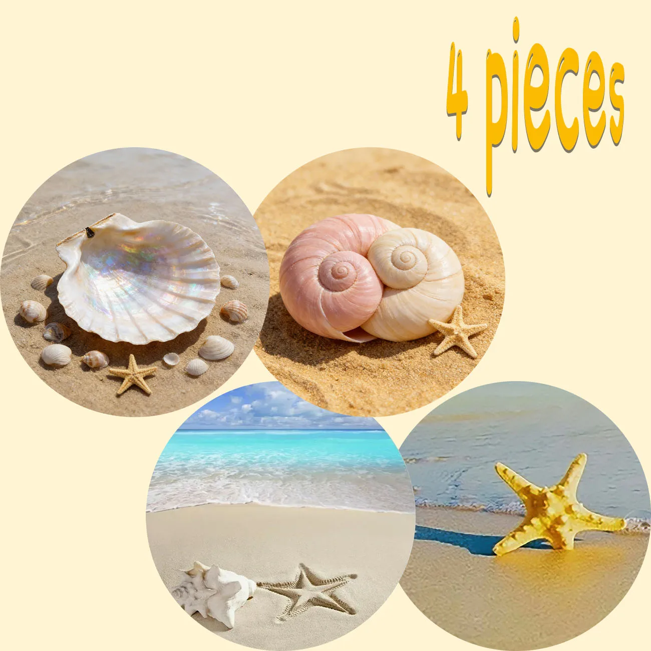 4-piece set - wooden placemat, anti slip and heat-resistant, desktop protection, dining table decoration, restaurant gift