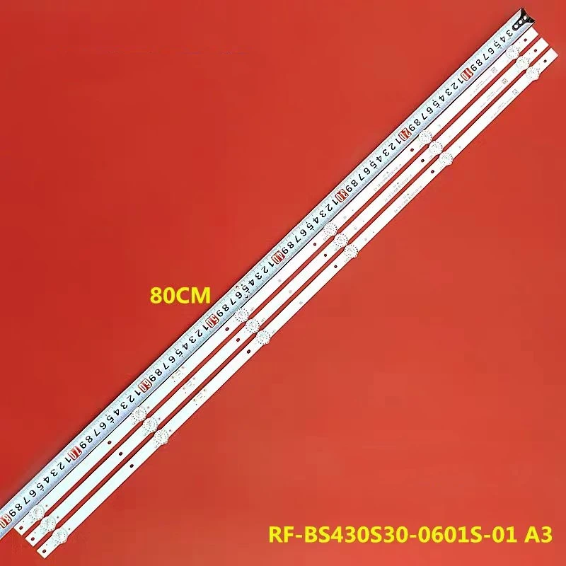 100% New 3pcs/Kit LED Strips for 43 TV LT-324X3 MAX-E43CH-S RF-BS430S30-0601S-01 A3 RF BS430S30 0601S 01 A3