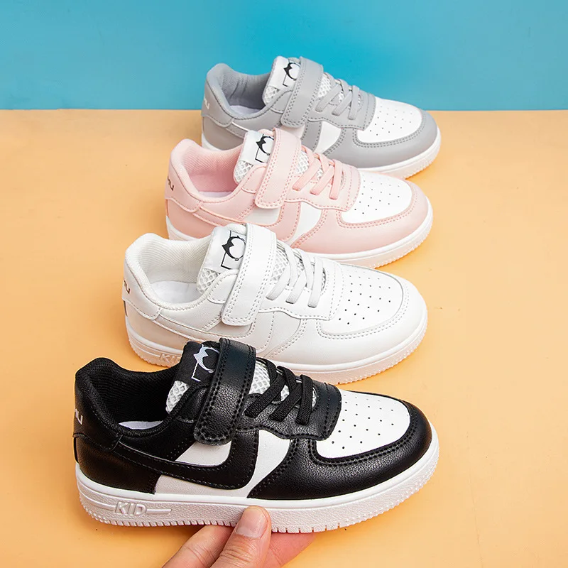 

Children's Low-Top Leather Surface Sports Board Student Running Shoes Spring Autumn Boys And Girls Casual Pumps Soft B