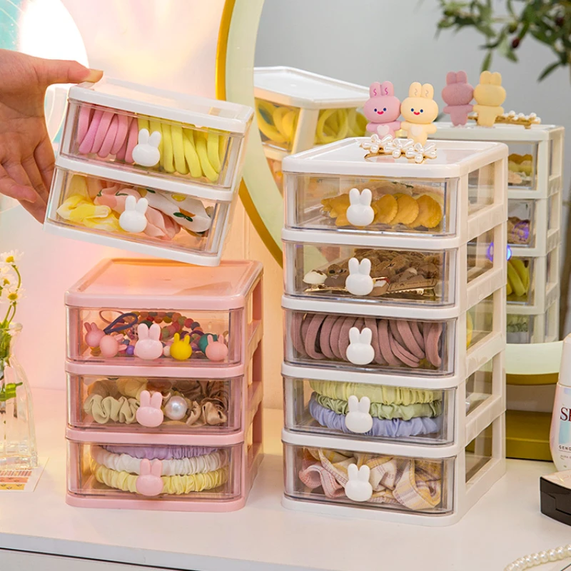 Plastic Hair Accessories Storage Box for Children, Desktop Organizer, Hair Clip, Jewelry, Head Rope, Rubber Band, Kids, Girl