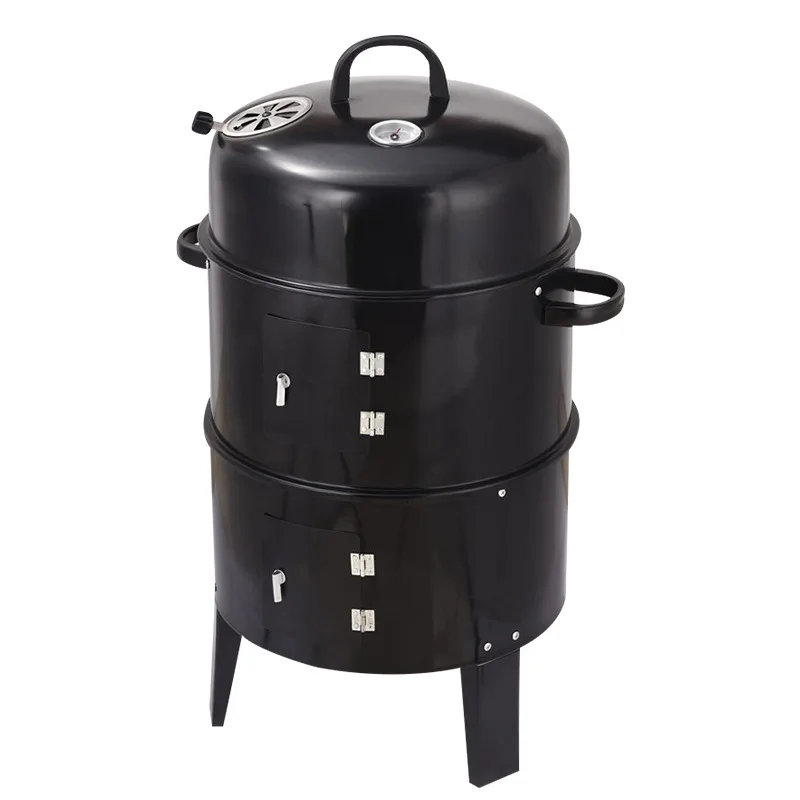 Barbecue Grill Outdoor Courtyard Three-in-one Smudge Pot Braising Grilling Circular Smoked Oven Charcoal Barbecue Oven