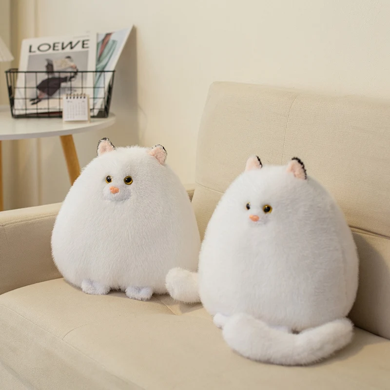 قطة فارسية محشوة لطيفة بطول 28 سم، دمية قطة فارسية ناعمة، وسادة حيوانات محشوة، هدية رائعة