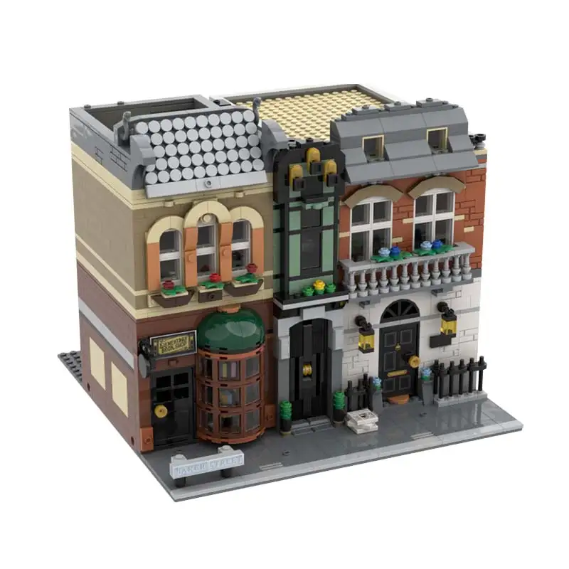 Moc street view canto casa arquitetura modular blocos de construção modelo originalidade tijolos brinquedos presentes natal das crianças