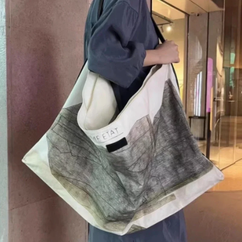 

Niche Original Design Artist Collaboration Series Canvas Bag Tote Bag Large Capacity Women's Crossbody Bag Brand Vagrant Bag