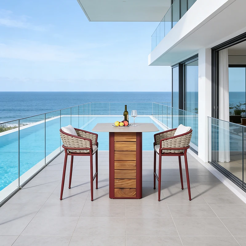 Aluminum Outdoor Table Set-Durable Waterproof UV-Resistant Finish Modern Design 3-Year Warranty Multi-Purpose Use