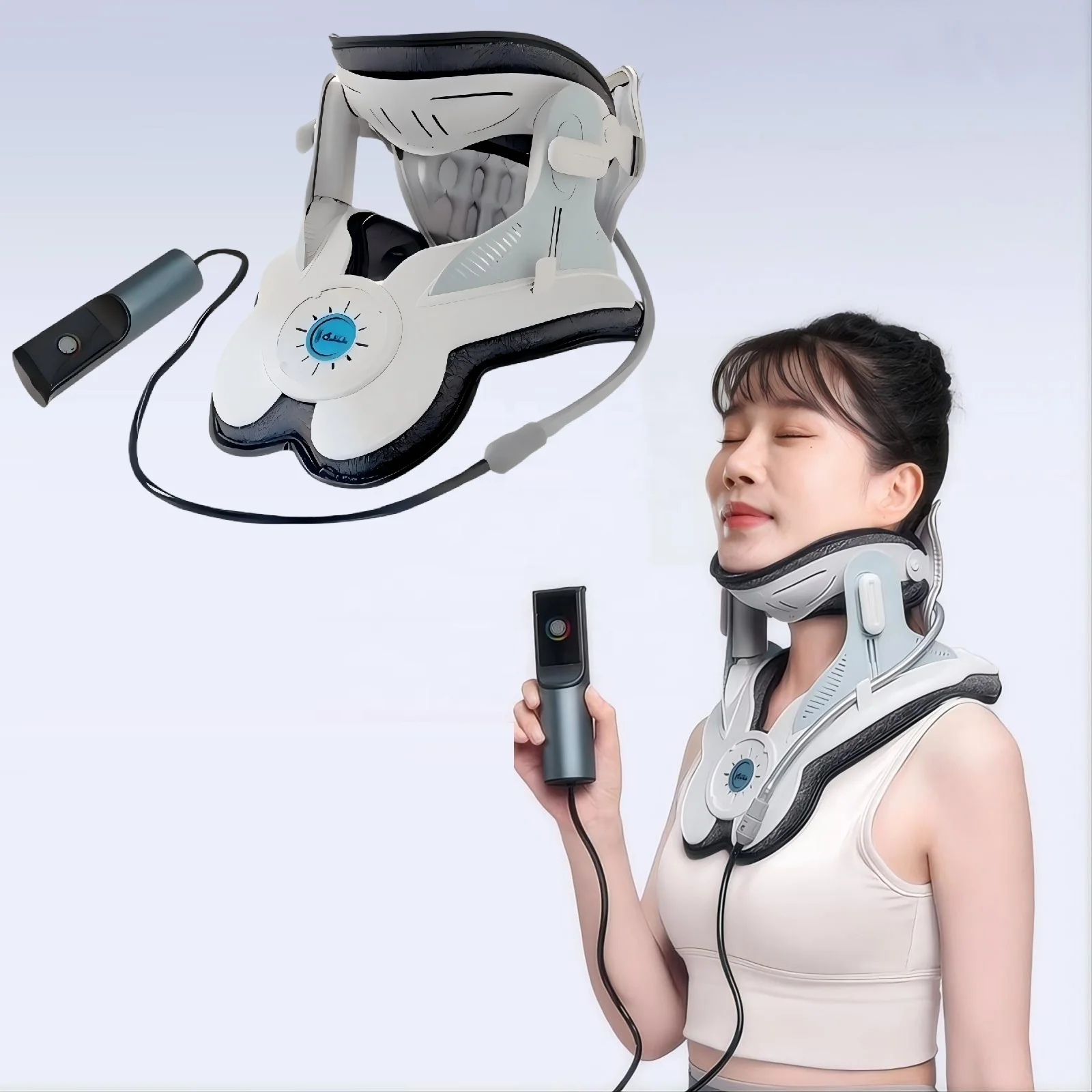 Medical Cervical Traction Device Electric Inflatable Neck Support Air Cushion CE Certified 1-Year Warranty