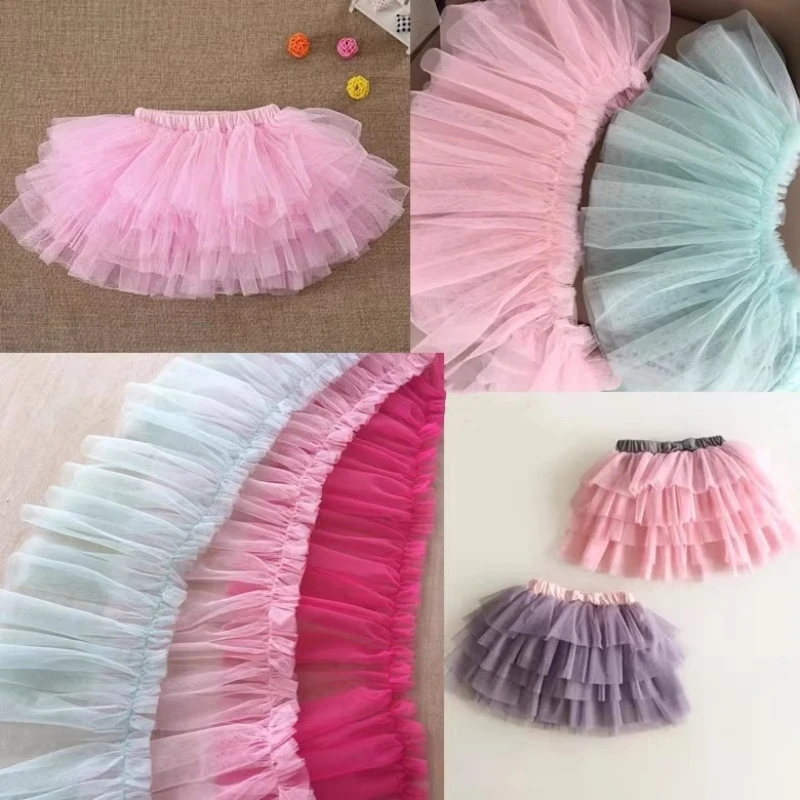 17CM Wide Pink Pleated Chiffon Tulle Lace Applique Ribbon Trim Edge For DIY Sewing Girls Skirt Wedding Dress Fringe Hem Decor