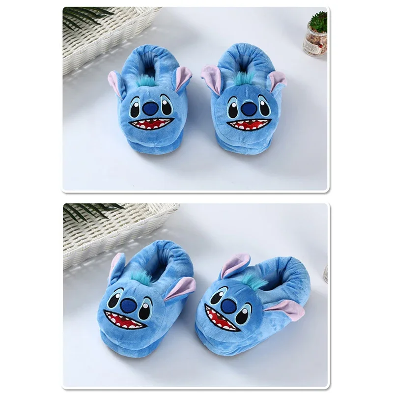 Disney Stitch Cosplay Cartoon Plush Slippers Anime Winter Warm Cotton Slippers Kawaii Men Women Couple Indoor Shoes xmas Gift