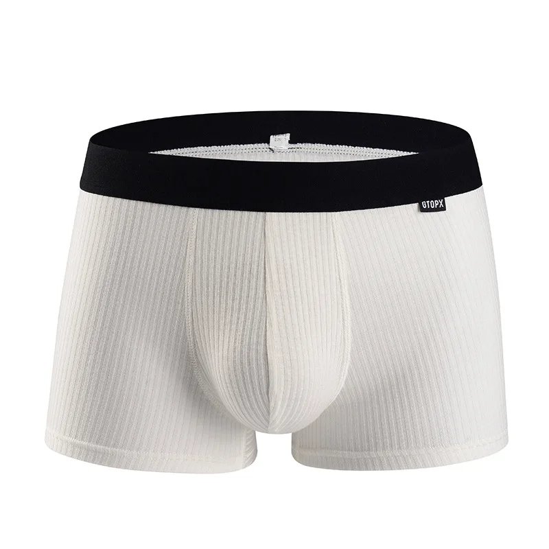 Homem roupa interior sexy boxers modal para calcinha masculina moda respirável macio boxer shorts u bulge pênis bolsa masculina cueca