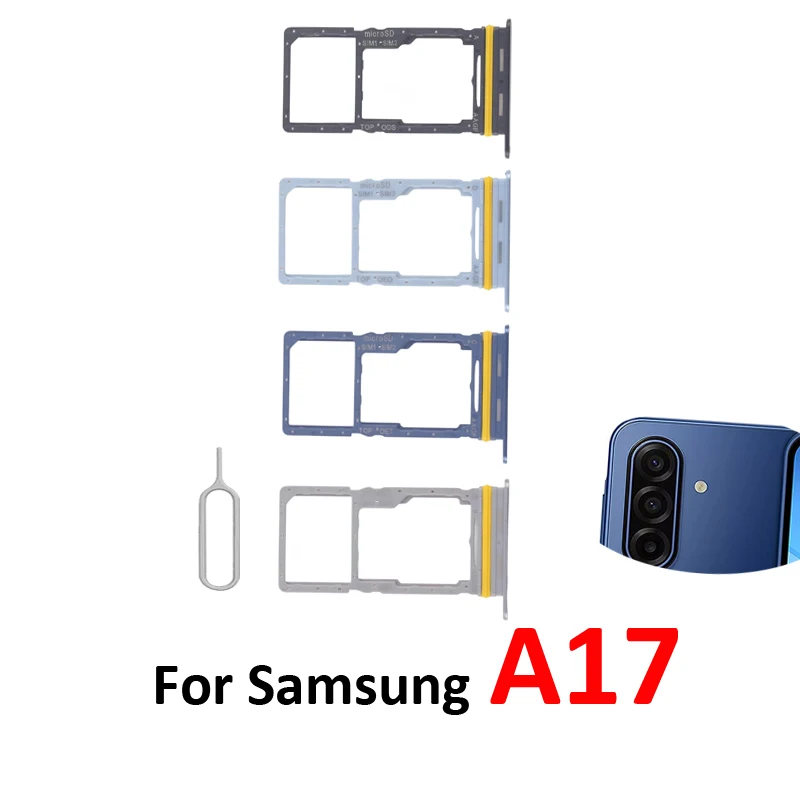 For Samsung Galaxy A17 A175 A176 4G 5G Phone New SIM Card Tray Housing Micro SD Card Slot Drawer Holder Pocket Parts Black