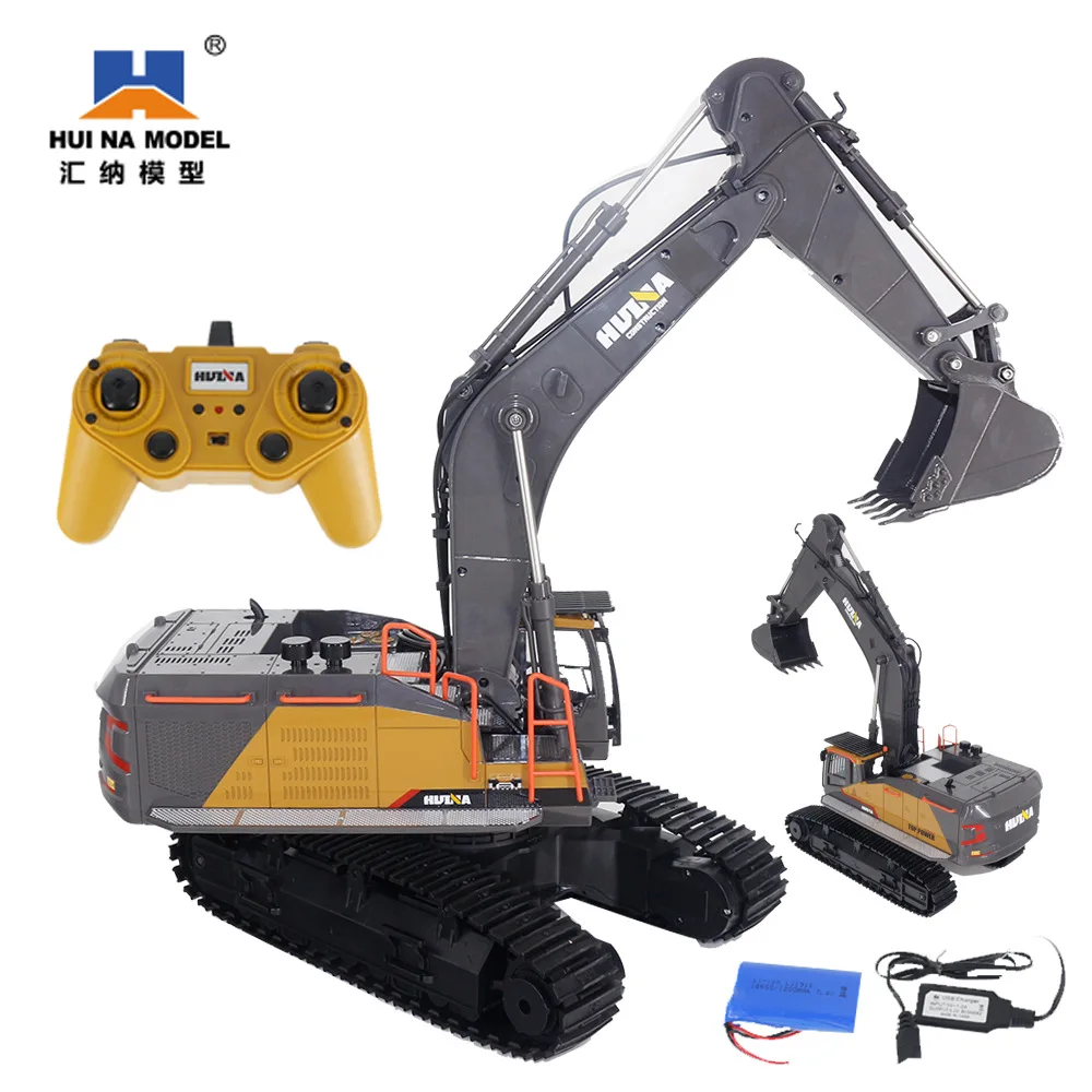 1: 14 Large 22 Channel RC Excavator Alloy Version 2.4g Wireless Large Remote Control Car Engineering Vehicle Excavator Toy